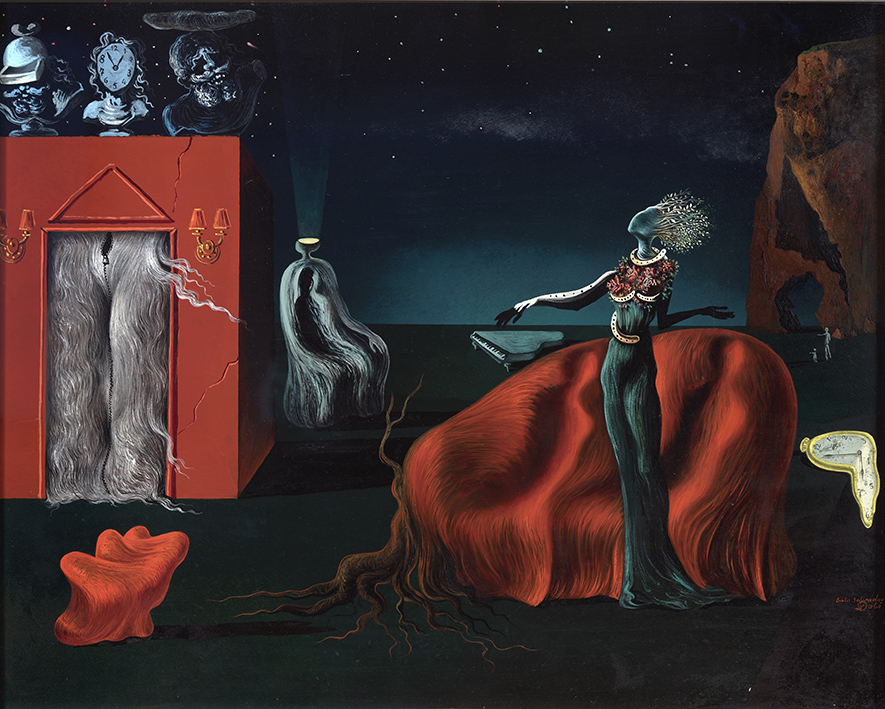 Salvador Dalí, Singularities, c. 1935, Oil and collage on board, 40,5 x 50 cm © Salvador Dalí, Fundació Gala-Salvador Dalí, Figueres, 2026